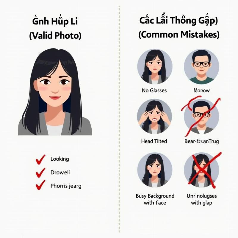 So sánh ảnh thẻ hộ chiếu đúng chuẩn và sai chuẩn theo quy định để tránh bị từ chối khi làm thủ tục hộ chiếu ở Hà Nội.