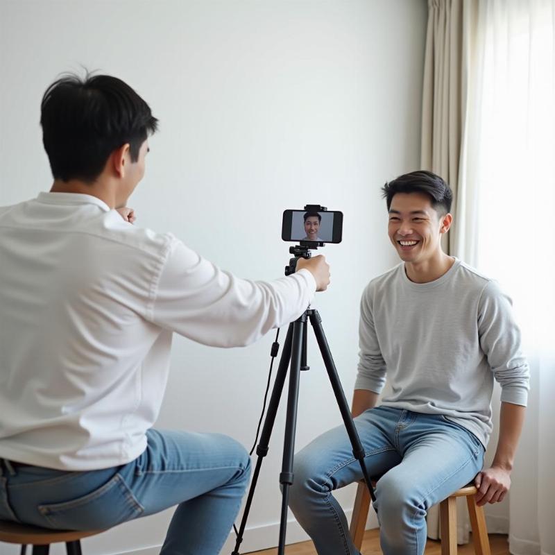 Hướng dẫn cách tự chụp ảnh làm hộ chiếu tại nhà đúng tiêu chuẩn với phông nền trắng và đủ sáng