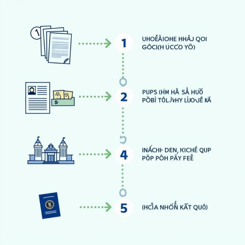 Sơ đồ quy trình 4 bước làm thủ tục xin cấp hộ chiếu công vụ cho cán bộ, công chức Việt Nam